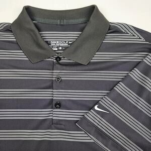 Nike Golf Tour‎ Performance Dri-Fit Polo Golf Shirt Men's XL Gay Striped Stretch